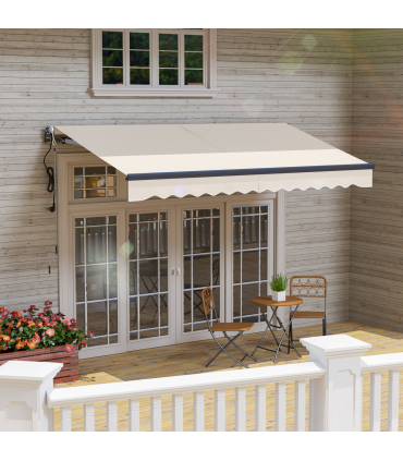 Outsunny 3.5 x 3(m) Electric Retractable Awning w/ Aluminium Frame Beige