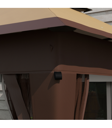 Outsunny 3 x 3(m) Pop Up Gazebo, Instant Shelter with Mosquito Netting, Khaki