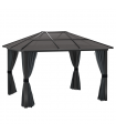 Outsunny 3 x 3.6m Aluminium Hardtop Gazebo Canopy with Polycarbonate Top