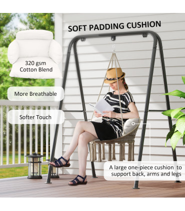 Stylish Hanging Chair with Cushion - Comfort for Indoor & Outdoor Relaxation