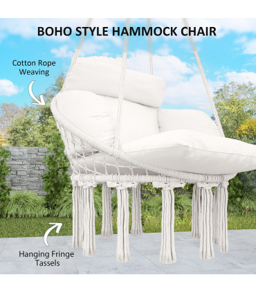 Stylish Hanging Chair with Cushion - Comfort for Indoor & Outdoor Relaxation