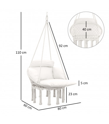 Stylish Hanging Chair with Cushion - Comfort for Indoor & Outdoor Relaxation