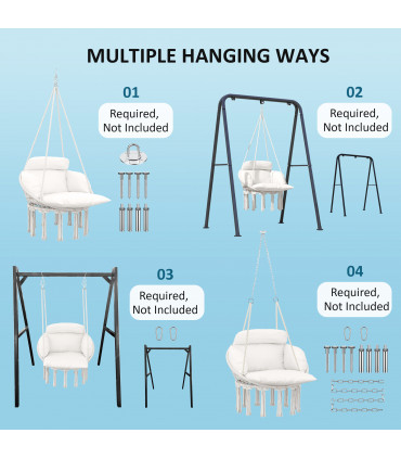 Stylish Hanging Chair with Cushion - Comfort for Indoor & Outdoor Relaxation
