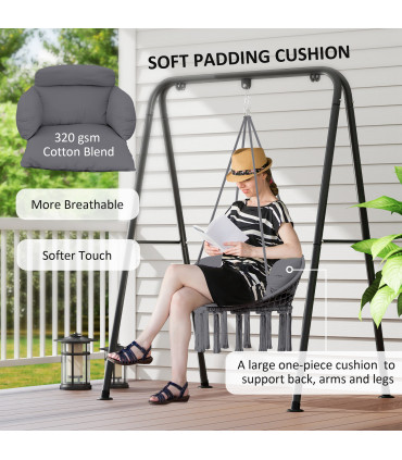 Stylish Hanging Chair with Cushion - Comfort for Indoor & Outdoor Relaxation