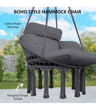Stylish Hanging Chair with Cushion - Comfort for Indoor & Outdoor Relaxation