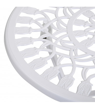 Outsunny 3 Piece Bistro Set, Aluminium Garden Furniture with Umbrella Hole