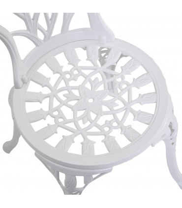 Outsunny 3 Piece Bistro Set, Aluminium Garden Furniture with Umbrella Hole