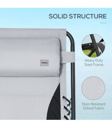 Outsunny 2 Pcs Zero Gravity Lounger Folding Recliner Chair w/ Cup Holder