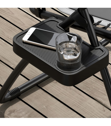 Outsunny 2 Pcs Zero Gravity Lounger Folding Recliner Chair w/ Cup Holder