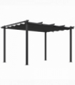 Outsunny 3 x 4m Aluminium Pergola with Retractable Roof, Garden Gazebo Canopy