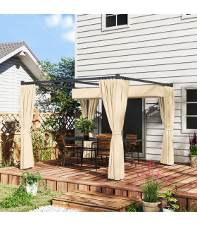 Durable Garden Shelter - Retractable Canopy & Privacy Curtains - 3x3m