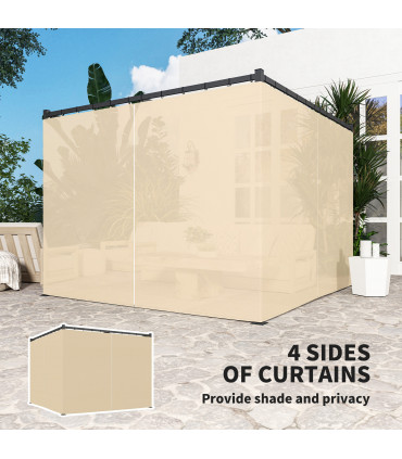 Durable Garden Shelter - Retractable Canopy & Privacy Curtains - 3x3m