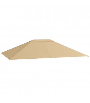 Outsunny 3 x 4m Gazebo Canopy Replacement Gazebo Roof Cover, Khaki