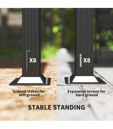 Outsunny 3 x 4m Pergola with Retractable Roof and Aluminium Frame, Khaki