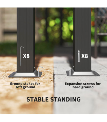 Outsunny 3 x 3(m) Pergola with Retractable Roof and Aluminium Frame, Khaki