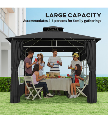 Premium Black Outdoor Canopy - UV Protection & Spacious Design