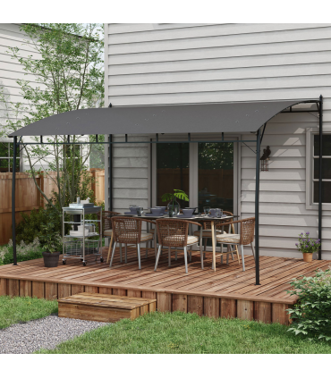 Outsunny 3 x 4m Metal Pergola, Outdoor Gazebo UV-Resistant Sun Shade Shelter