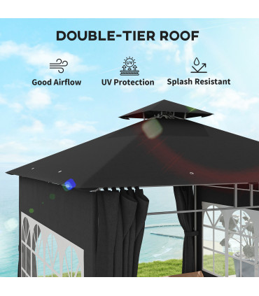 Premium Black Outdoor Canopy - UV Protection & Spacious Design