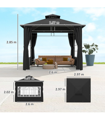 Premium Black Outdoor Canopy - UV Protection & Spacious Design