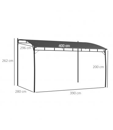 Outsunny 3 x 4m Metal Pergola, Outdoor Gazebo UV-Resistant Sun Shade Shelter