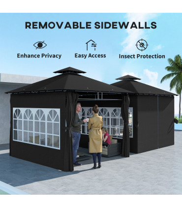 Premium Black Outdoor Canopy - UV Protection & Spacious Design
