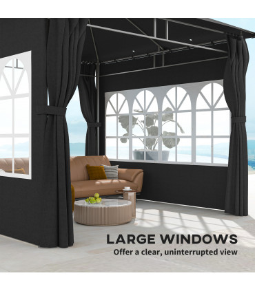 Premium Black Outdoor Canopy - UV Protection & Spacious Design