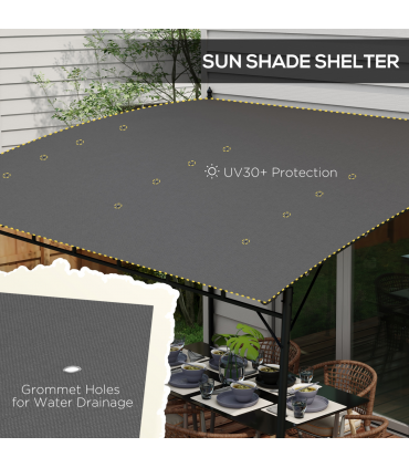 Outsunny 3 x 4m Metal Pergola, Outdoor Gazebo UV-Resistant Sun Shade Shelter