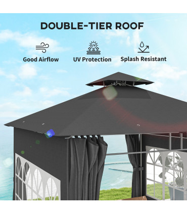 Premium Black Outdoor Canopy - UV Protection & Spacious Design