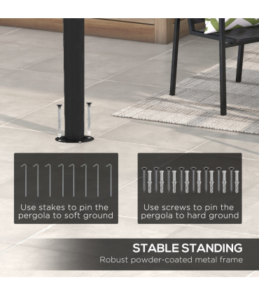 Outsunny 3 x 4m Metal Pergola, Outdoor Gazebo UV-Resistant Sun Shade Shelter