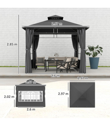 Premium Black Outdoor Canopy - UV Protection & Spacious Design