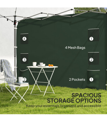 Beige Sidewall Panel for 3x3m Gazebo - Durable Oxford Fabric with Storage