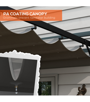 Outsunny 3 x 4m Pergola with Retractable Roof and Aluminium Frame, Grey