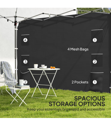 Beige Sidewall Panel for 3x3m Gazebo - Durable Oxford Fabric with Storage