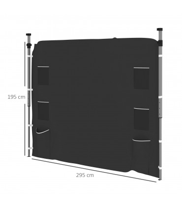 Beige Sidewall Panel for 3x3m Gazebo - Durable Oxford Fabric with Storage