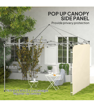 Beige Sidewall Panel for 3x3m Gazebo - Durable Oxford Fabric with Storage