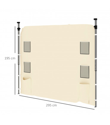 Beige Sidewall Panel for 3x3m Gazebo - Durable Oxford Fabric with Storage