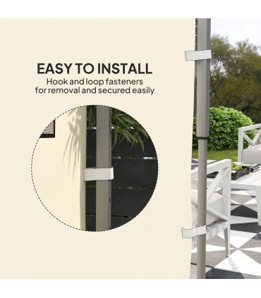 Beige Sidewall Panel for 3x3m Gazebo - Durable Oxford Fabric with Storage