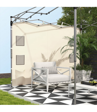 Beige Sidewall Panel for 3x3m Gazebo - Durable Oxford Fabric with Storage