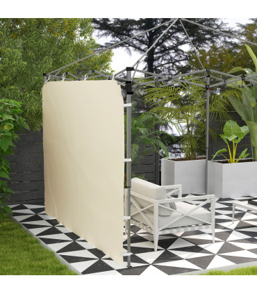 Beige Sidewall Panel for 3x3m Gazebo - Durable Oxford Fabric with Storage