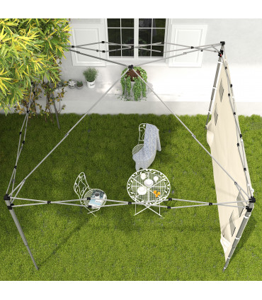 Beige Sidewall Panel for 3x3m Gazebo - Durable Oxford Fabric with Storage