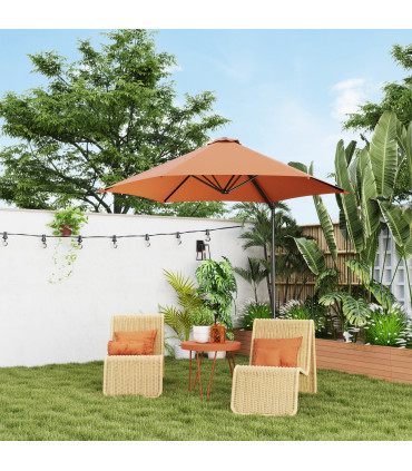 Outsunny 2.5M Offset Roma Patio Umbrella W/ 360° Rotation, Orange