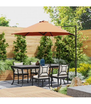 Outsunny 2.5M Offset Roma Patio Umbrella W/ 360° Rotation, Orange