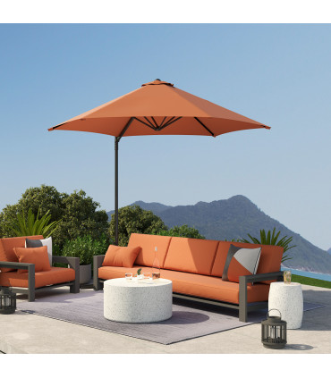 Outsunny 2.5M Offset Roma Patio Umbrella W/ 360° Rotation, Orange