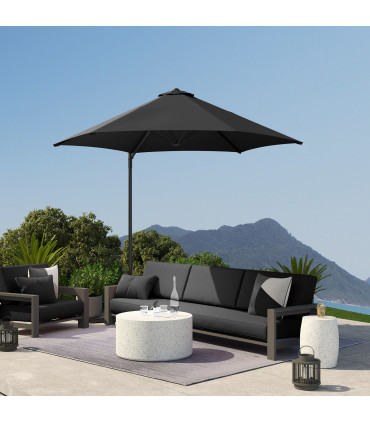Outsunny 2.5M Offset Roma Patio Umbrella W/ 360° Rotation, Black