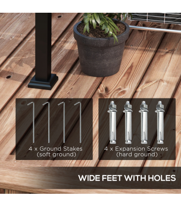 Outsunny 3 x 4m Wall Mounted Pergola with Retractable Sun Shade Canopy