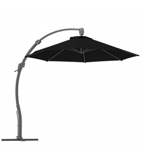 Outsunny 3(m) Garden Cantilever Parasol with Crank Aluminium Frame Black