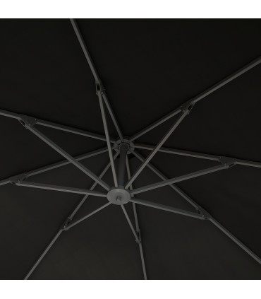 Outsunny 3(m) Garden Cantilever Parasol with Crank Aluminium Frame Black