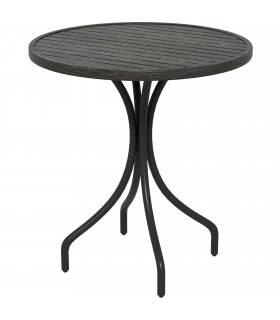 Outsunny Round Garden Table Outdoor Side Table with Steel Frame Grey