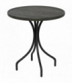 Outsunny Round Garden Table Outdoor Side Table with Steel Frame Grey