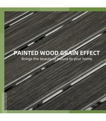 Outsunny Round Garden Table Outdoor Side Table with Steel Frame Grey